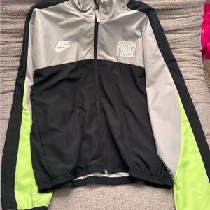 Nike force Gray/Black/Lime green Zip Up with white logo
